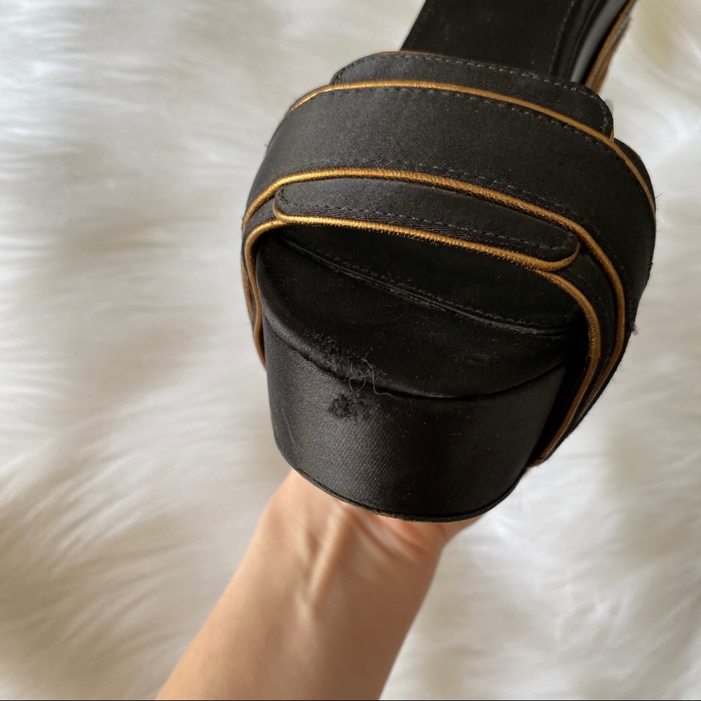 Tory Burch women satin wedges with golden elements - Picture 10 of 16